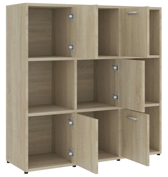 Praktikus 9 Rekeszes Könyvespolc - Sonoma Tölgy - 90x30x90 cm