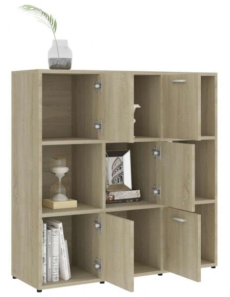 Praktikus 9 Rekeszes Könyvespolc - Sonoma Tölgy - 90x30x90 cm