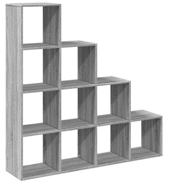 4 szintes szürke sonoma elválasztó könyvespolc 131,5x29x131,5cm