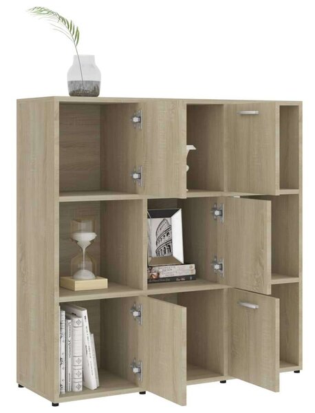 Praktikus 9 Rekeszes Könyvespolc - Sonoma Tölgy - 90x30x90 cm