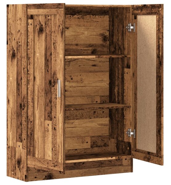 Antik fa színű szerelt fa könyvszekrény 82,5 x 30,5 x 115 cm