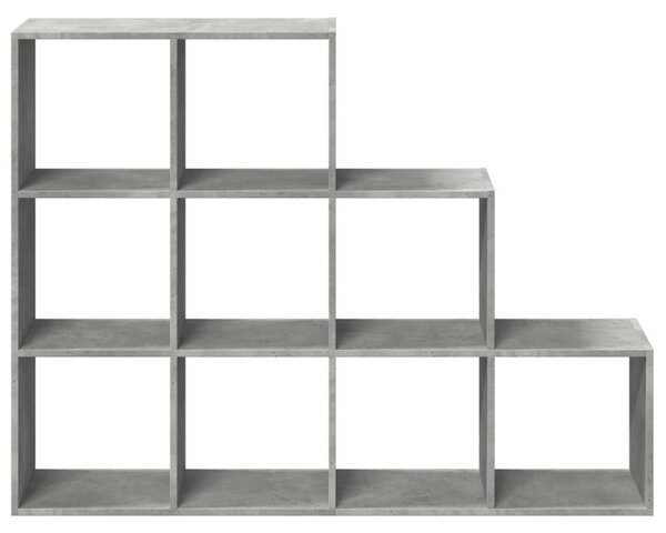 3 szintes betonszürke szerelt fa könyvespolc 137,5x29x103,5 cm