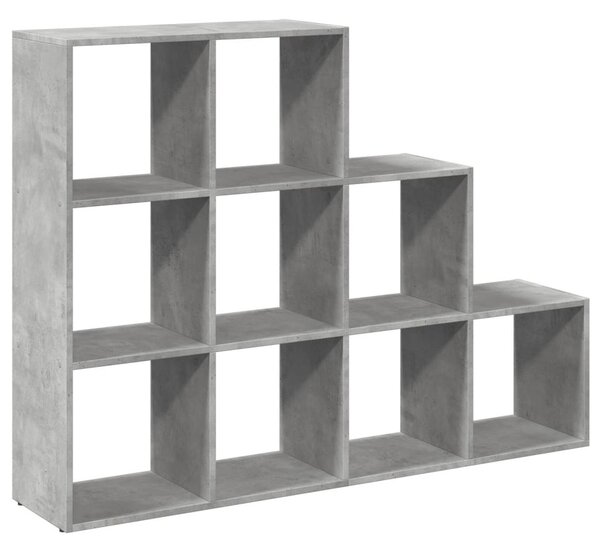 3 szintes betonszürke szerelt fa könyvespolc 137,5x29x103,5 cm