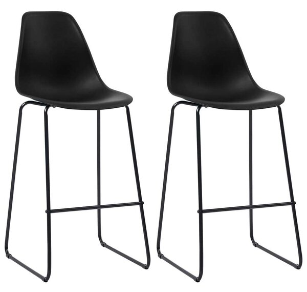 Modern Fekete Bárszék - 2 db - Műanyag