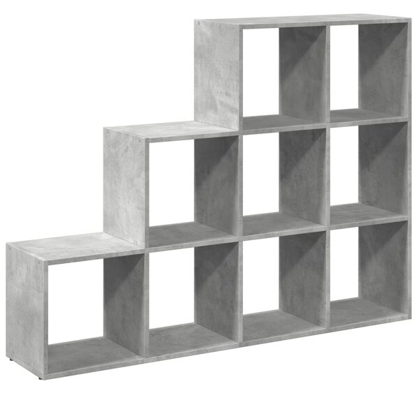 3 szintes betonszürke szerelt fa könyvespolc 137,5x29x103,5 cm
