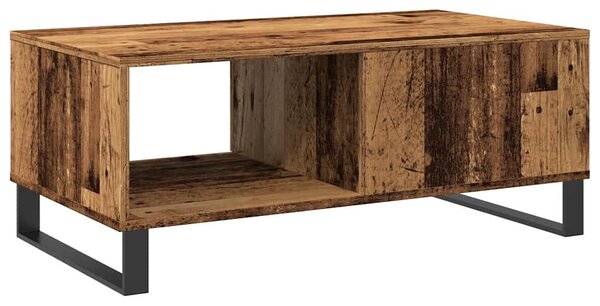 Antik fa színű szerelt fa dohányzóasztal 90 x 50 x 36,5 cm