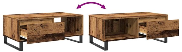 Antik fa színű szerelt fa dohányzóasztal 90 x 50 x 36,5 cm