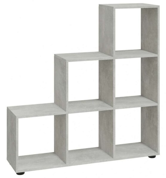 Modern Lépcsős Könyvespolc - Betonszürke - 107 cm