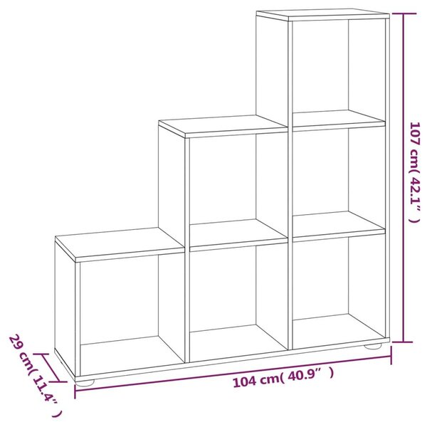 Modern Lépcsős Könyvespolc - Betonszürke - 107 cm