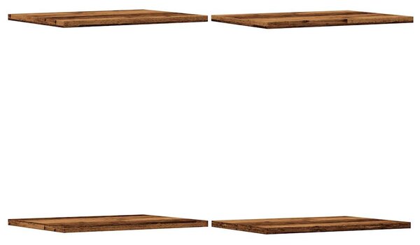 4 db antik fa színű szerelt fa könyvespolc 40 x 30 x 1,5 cm