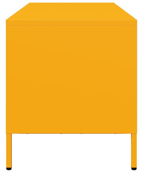 Mustársárga hidegen hengerelt acél TV-szekrény 101,5x39x43,5 cm
