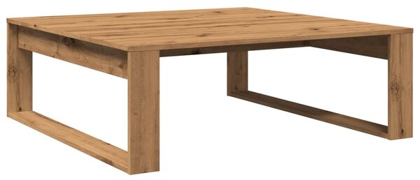 Kézműves tölgy színű szerelt fa dohányzóasztal 100 x 100 x 35cm