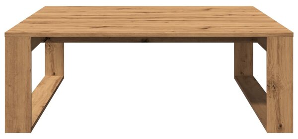 Kézműves tölgy színű szerelt fa dohányzóasztal 100 x 100 x 35cm
