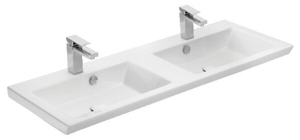 TMP FLAT 120 lábon álló fürdőszobabútor Sanovit Isik 4120 dupla porcelán mosdókagylóval 120 cm