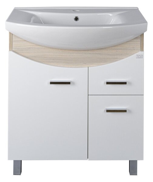 TMP ZX 65 - SONOMA - álló fürdőszobabútor - Sanovit ZENON - 6065 porcelán mosdóval - 65 x 47 cm