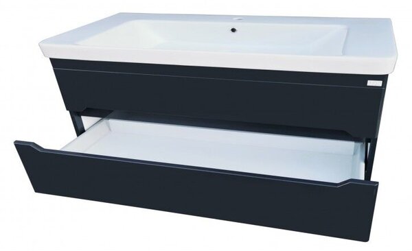 TMP SHARP 105 - ANTRACIT - fali fürdőszobabútor 105 cm Sanovit Luxury 11105 porcelán mosdóval