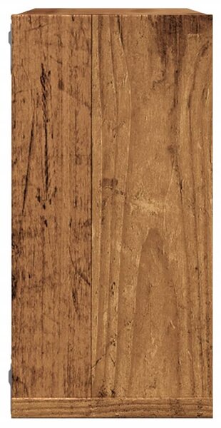 2 db antik fa színű szerelt fa fali kockapolc 30x15x30 cm