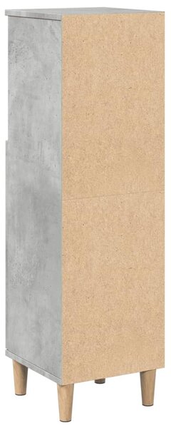 Betonszürke szerelt fa fürdőszobaszekrény 30 x 30 x 100 cm