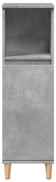 Betonszürke szerelt fa fürdőszobaszekrény 30 x 30 x 100 cm