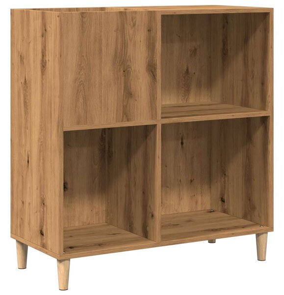 Kézműves tölgy színű szerelt fa hanglemezszekrény 84,5x38x89 cm