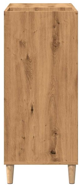 Kézműves tölgy színű szerelt fa hanglemezszekrény 84,5x38x89 cm