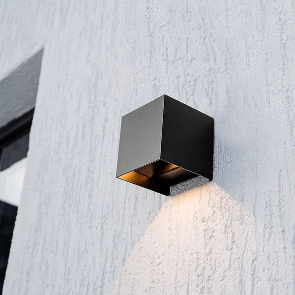 V-TAC 9W COB LED szolár fali sötét szürke lámpa, szenzorral, CCT - SKU 24089