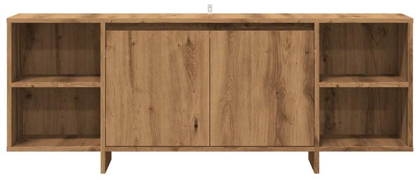 Kézműves tölgy színű szerelt fa TV-szekrény 130 x 35 x 50 cm
