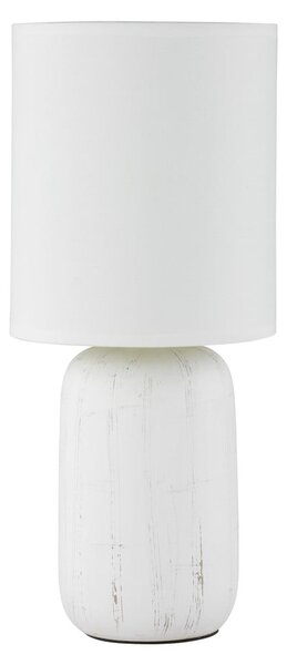 Clay fehér kerámia-szövet asztali lámpa, magasság 35 cm - Trio