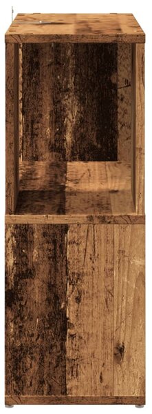 Antik fa színű szerelt fa könyvszekrény 60 x 24 x 63 cm
