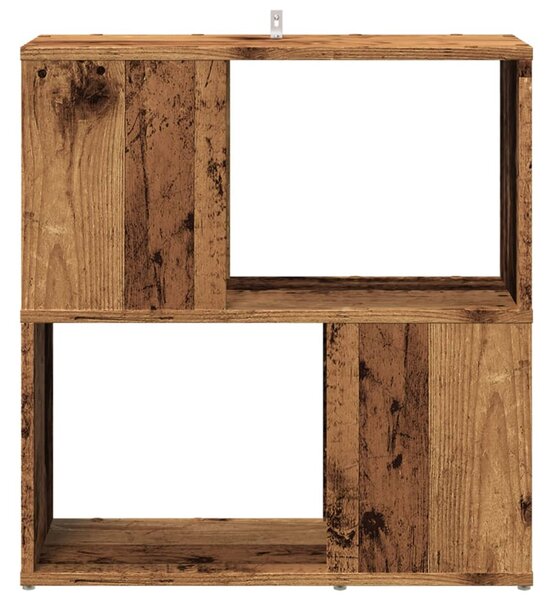 Antik fa színű szerelt fa könyvszekrény 60 x 24 x 63 cm