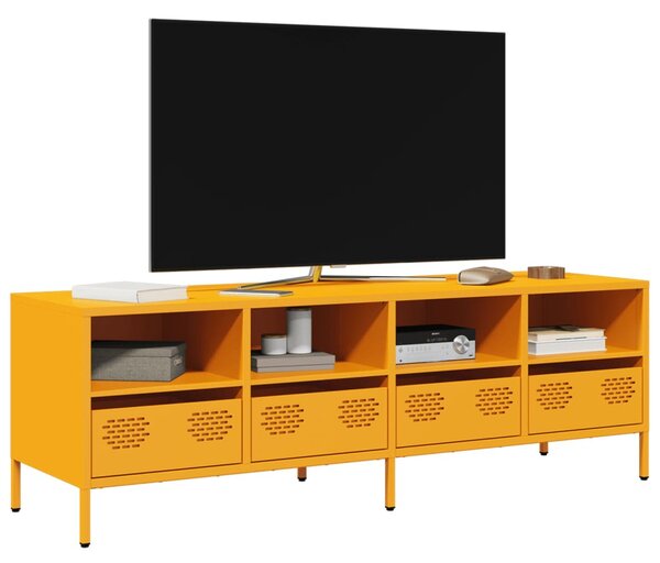 Mustársárga hidegen hengerelt acél TV-szekrény 135x39x43,5 cm