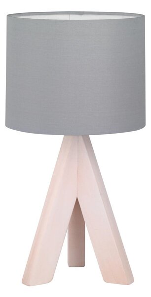 Ging szürke fa-szövet asztali lámpa, magasság 31 cm - Trio