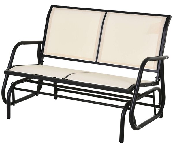 Outsunny 2 személyes kerti hintapad fémből és légáteresztő hálós anyagból, 120x70x85cm, bézs