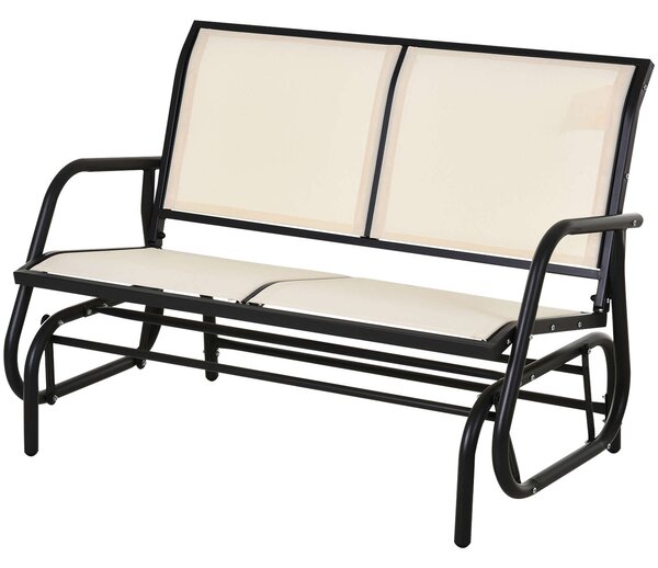 Outsunny 2 személyes kerti hintapad fémből és légáteresztő hálós anyagból, 120x70x85cm, bézs
