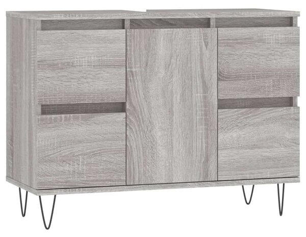Szürke sonoma színű műfa mosdószekrény 80 x 33 x 60 cm