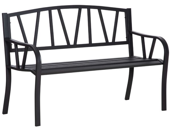 Outsunny 84B-478, Kerti pad, 2 személyes, fém, 128x56x86cm, fekete