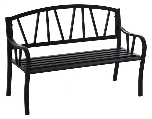 Outsunny 84B-478, Kerti pad, 2 személyes, fém, 128x56x86cm, fekete