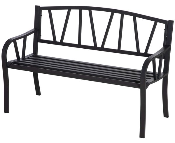 Outsunny 84B-478, Kerti pad, 2 személyes, fém, 128x56x86cm, fekete