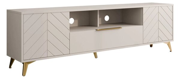 TV-állvány Comfivo Citrus, Közepes sűrűségű farostlemez, Laminált forgácslap, 60x204x40cm, Bézs