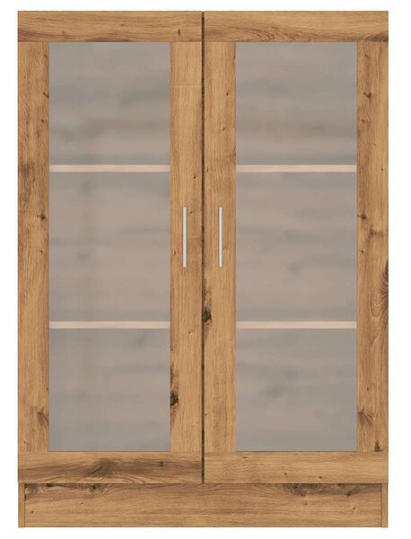 Kézműves tölgy színű szerelt fa könyvszekrény 82,5x30,5x115 cm