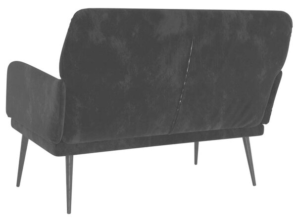 Fekete Bársony Pad - 108x79x79 cm