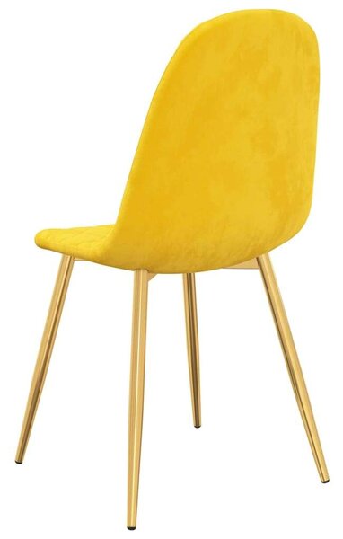 Elegáns Bársony Étkezőszék - Mustársárga - 4 db