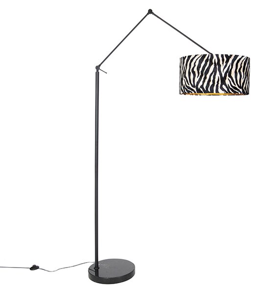 Modern állólámpa fekete búra zebra design 50 cm - Szerkesztő