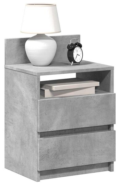 2 db betonszürke éjjeliszekrény 2 fiókkal 40x33x60 cm