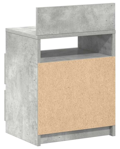 2 db betonszürke éjjeliszekrény 2 fiókkal 40x33x60 cm
