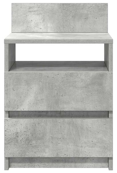2 db betonszürke éjjeliszekrény 2 fiókkal 40x33x60 cm