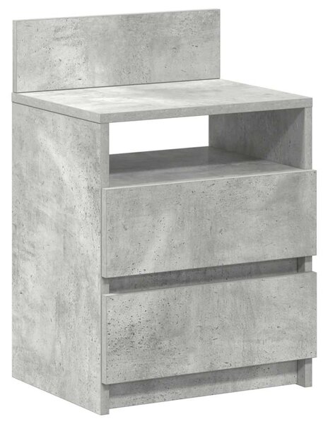 2 db betonszürke éjjeliszekrény 2 fiókkal 40x33x60 cm