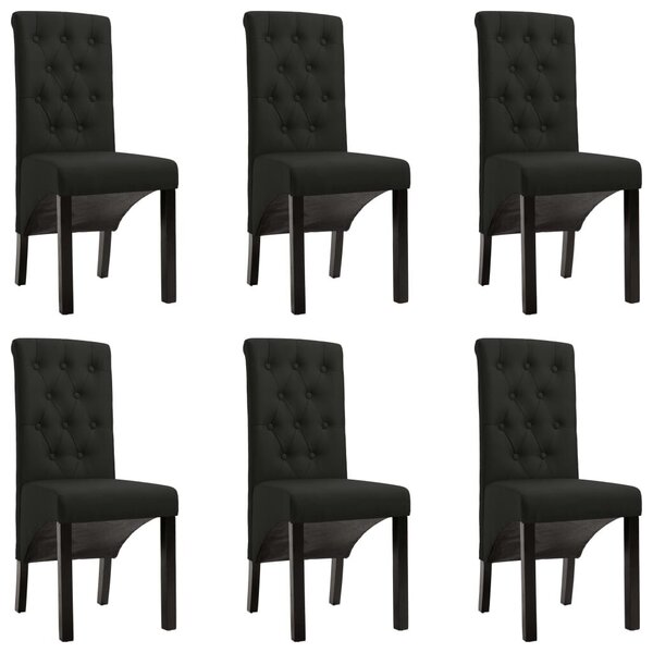 Elegáns Fekete Szövet Étkezőszék - 6 db