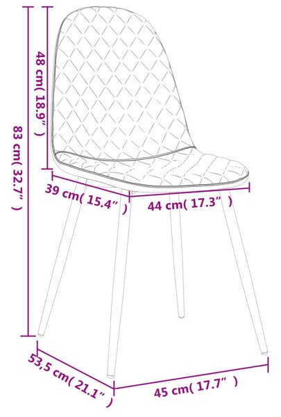 Elegáns Bársony Étkezőszék - Mustársárga - 4 db