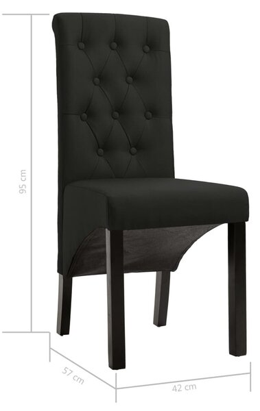 Elegáns Fekete Szövet Étkezőszék - 6 db
